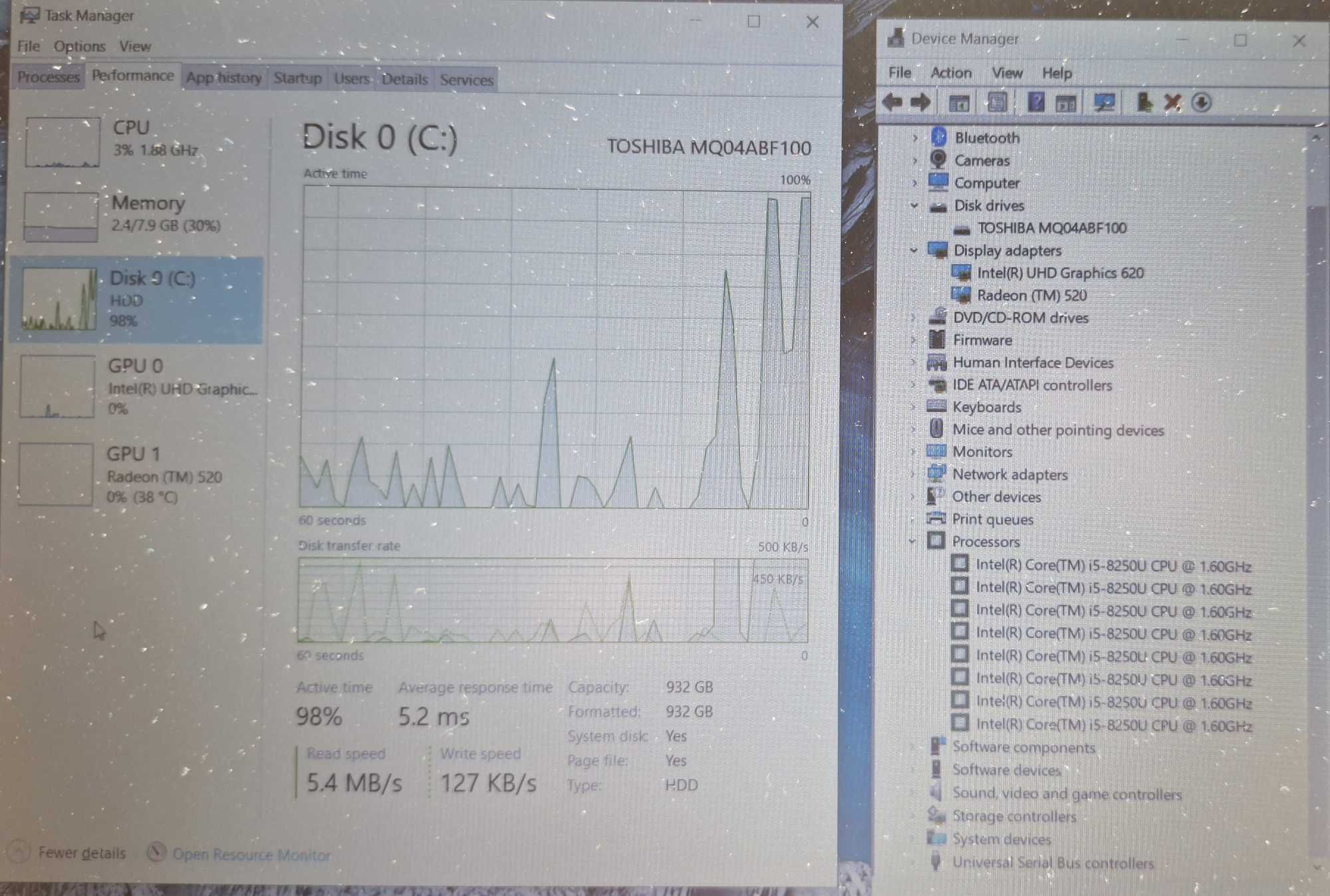 15.6' Dell Intel Core i5-8250u/8GB DDR4/AMD Radeon 520M 2GB GDDR5/1000