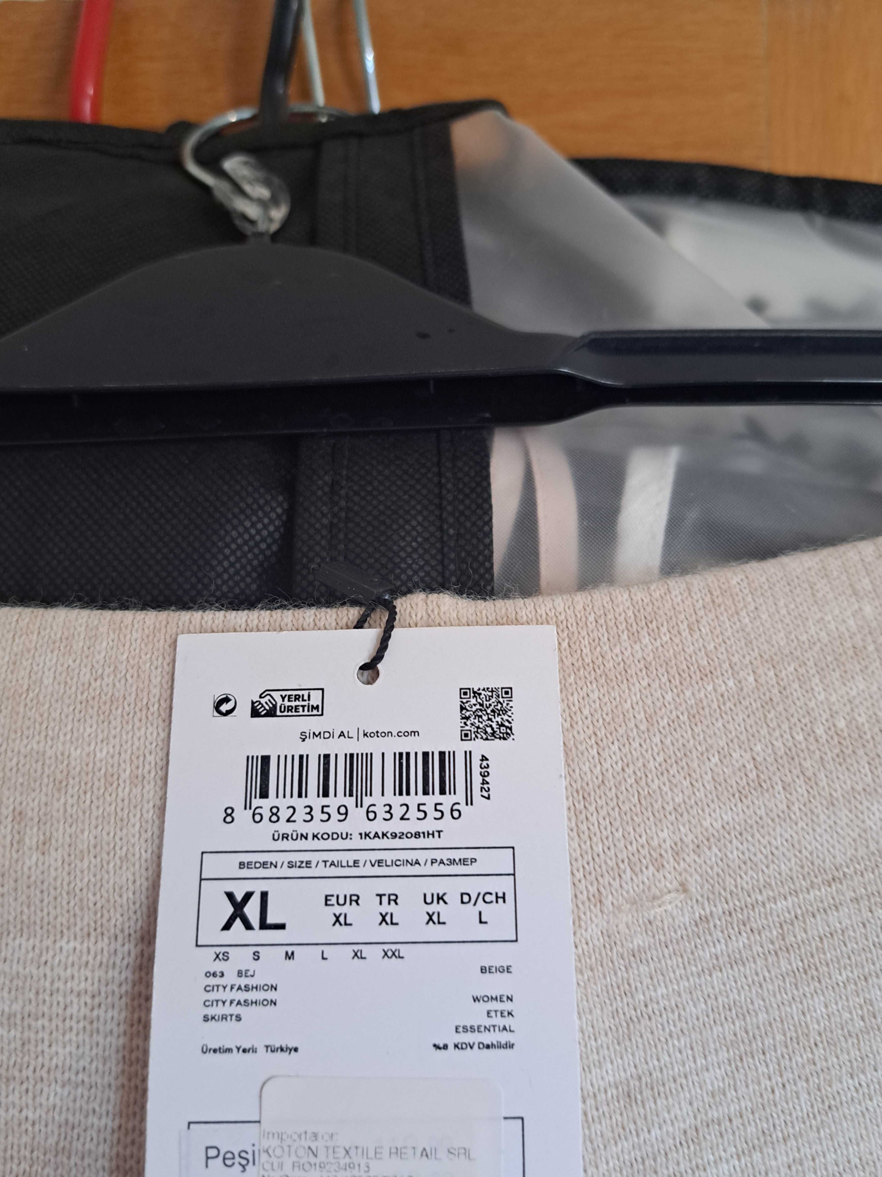 Vand fusta tricotata fin  Koton, XL, crem, frumoasa