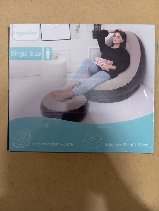 Преносимо надуваемо кресло и табуретка в комплект