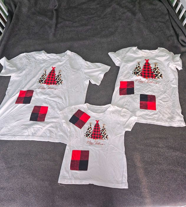 Коледни тениски комплект за цялото семейство за фотосесия