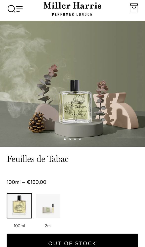 Нишов парфюм Miller Harris Feuilles de Tabac 100ml