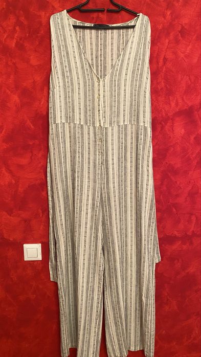 Salopeta alba cu dungi