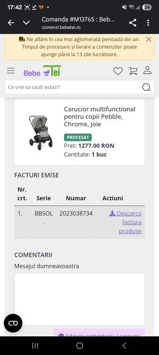 Cărucior Joie Chrome Pebble – ca nou, folosit foarte puțin