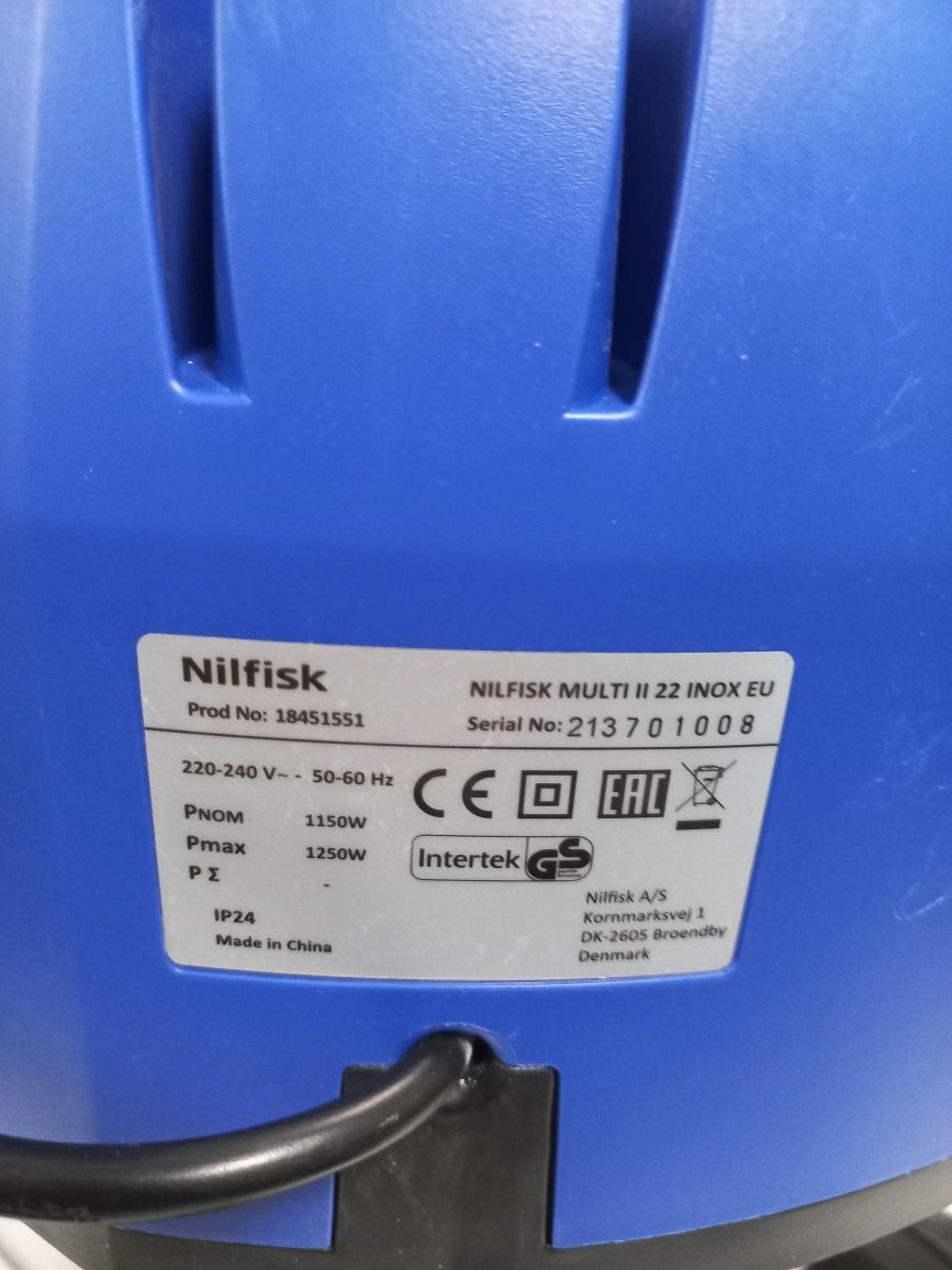 Прахосмукачка за сухо и мокро почистване  NILFISK MULTI  22 INOX,1200W