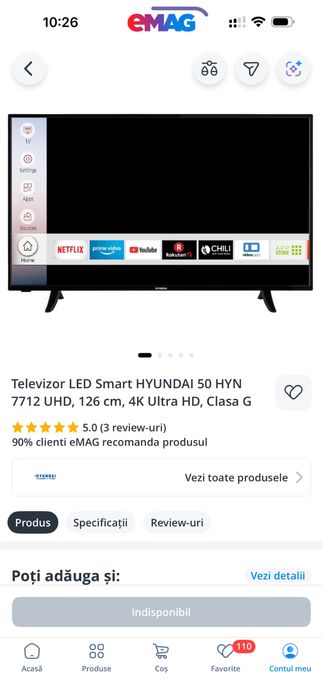 Televizor Hyundai LED 4k Smart 126 cm