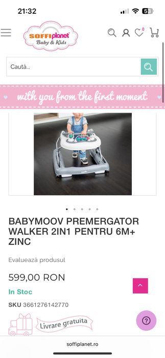Babymoov Premergator Walker 2in1 pentru 6m+ , din zinc