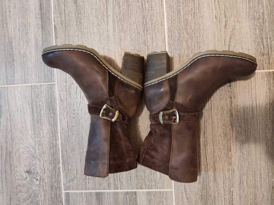 Дамски ботуши - естествена кожа с вълна