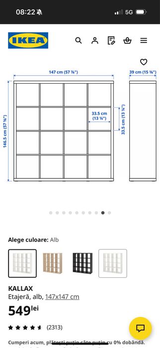 Etajeră - mobilă albă