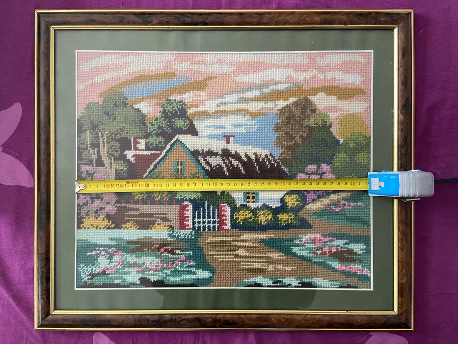 Tablou goblen lucrat manual si inramat