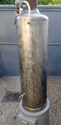 Cazan de inox, 150 litri, cu focar de fontă