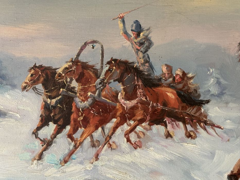 Tablou pictura veche ulei pe pamza