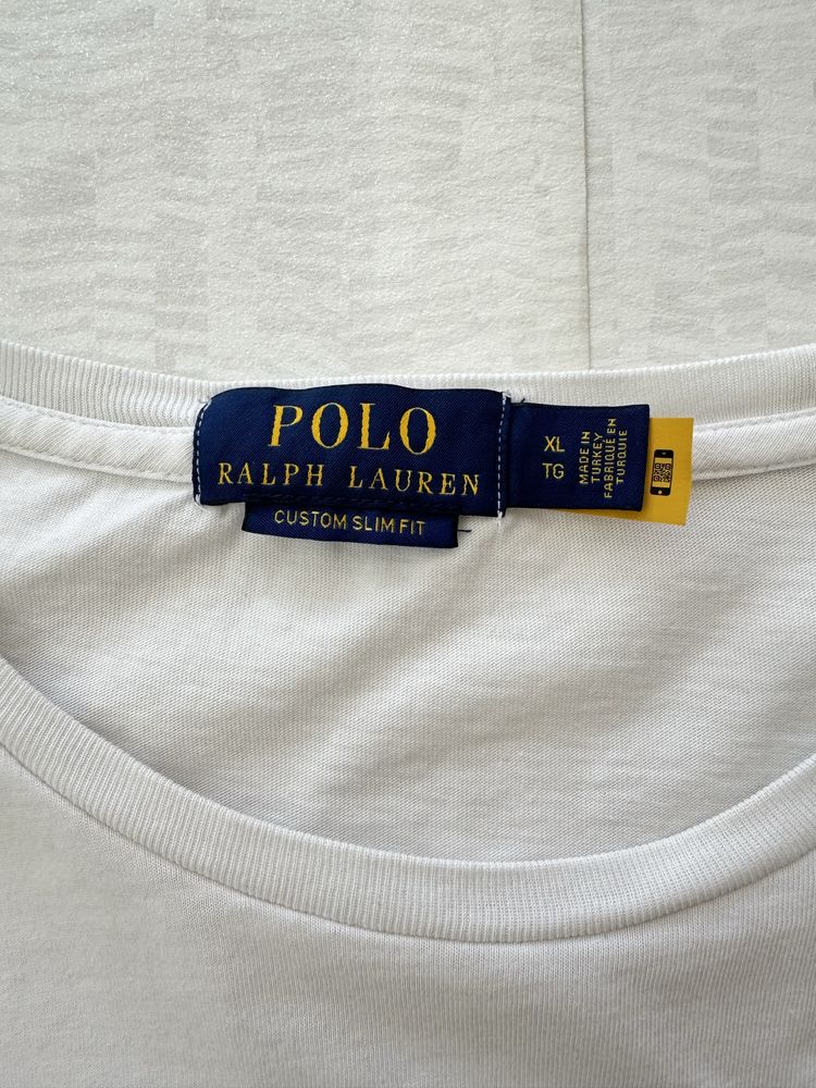 Памучна мъжка бяла тениска Polo Ralph Lauren размер ХЛ