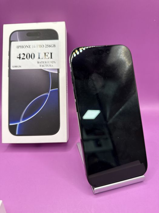 Iphone 16 Pro 256gb baterie 92 Factura •Matei Amanet Crangasi•03881