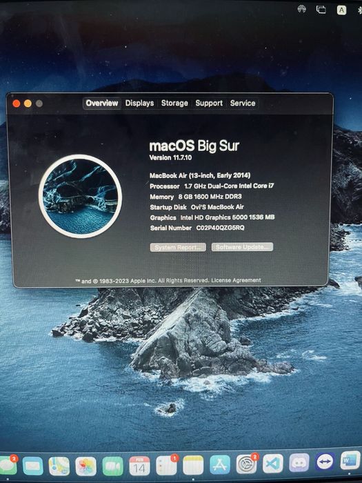 Macbook Air 13, i7, 8GB, 512GB SSD