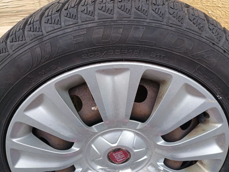 4 roti complete Fiat Tipo+ diferite cauciucuri,diferite marimi