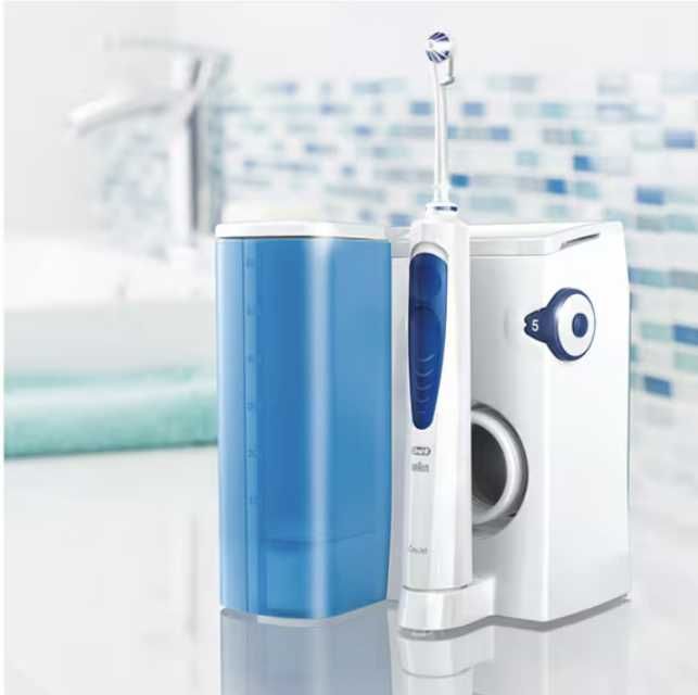 Irigator bucal ORAL-B Oxyjet 8500 MD20, 600ml, 5 viteze, 4 capete, Alb