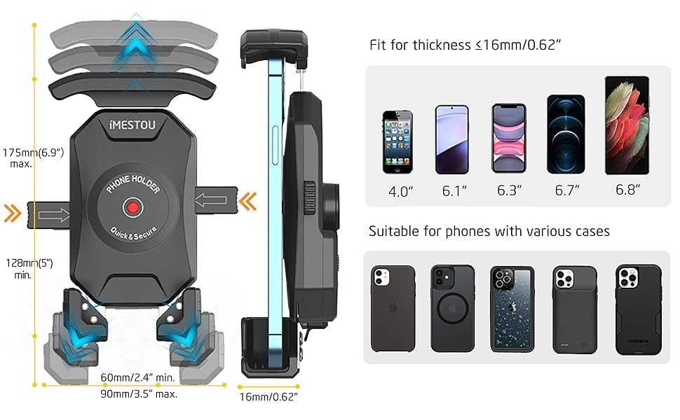 Suport telefon PM-01S, motocicleta, bicicleta, trotineta, waze, maps