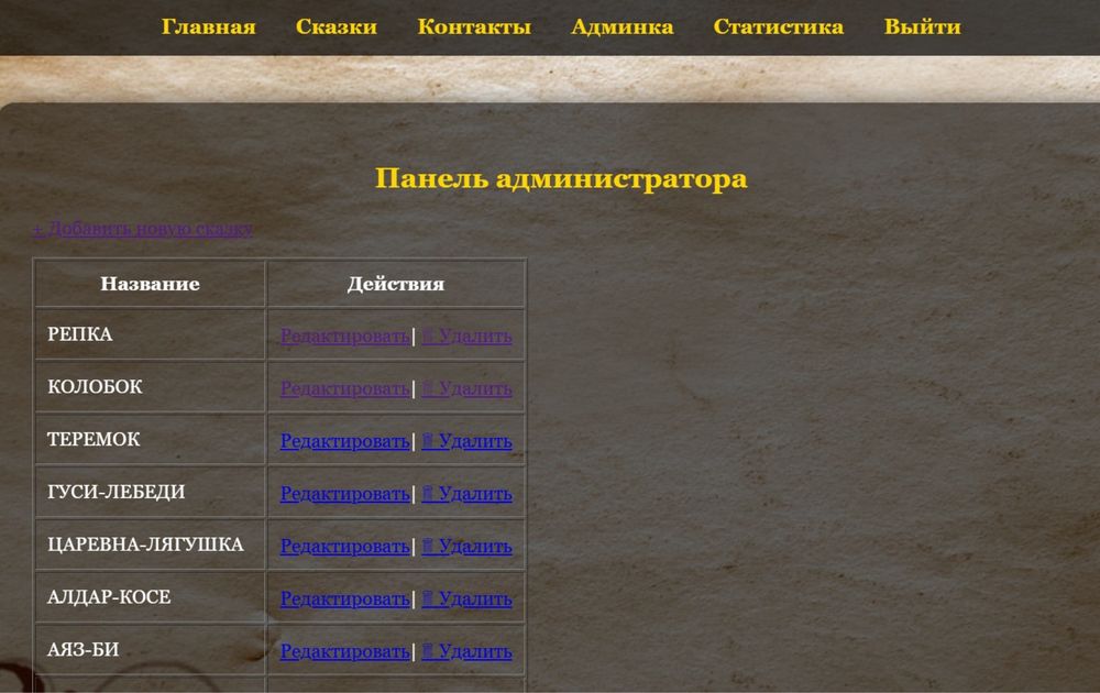 Готовый сайт онлайн-библиотека по сказкам