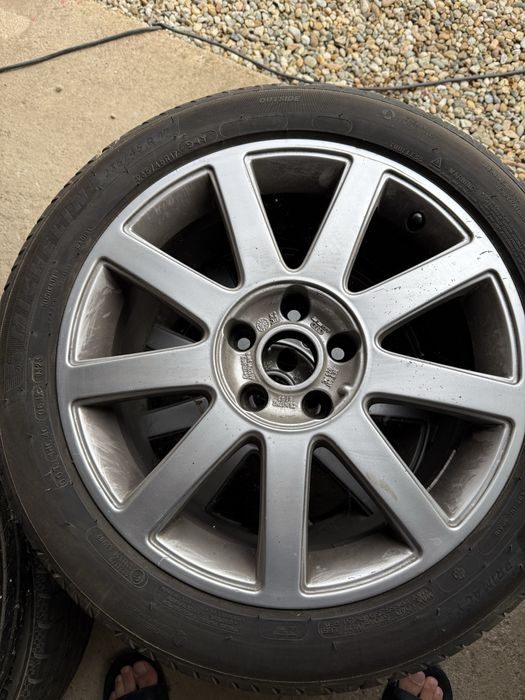 Jante aluminiu Audi A4 b7 + cauciucuri vara Michelin si Continental