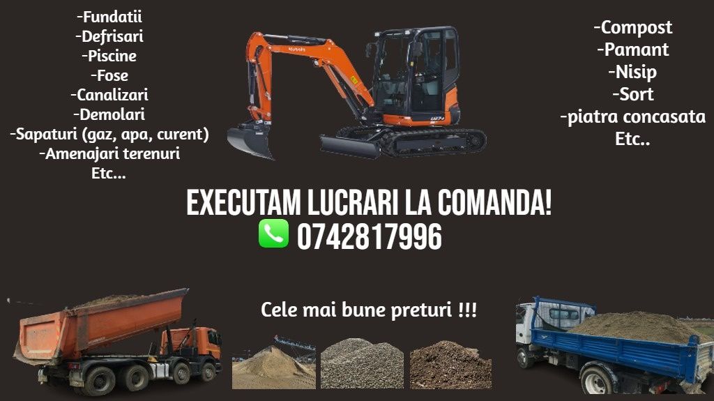 Închiriez utilaje construcții