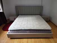 Set lux Mobexpert cu pat 180 pe 200, cu 2 noptiere si saltea+somiera