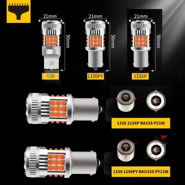 ПРОМОЦИЯ!!! Лед крушки за мигачи и  DRL LED P21W 1156  BAU15S  12-24 V