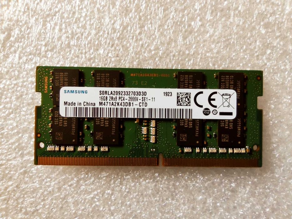 Samsung 16GB DDR4 2666MHZ, M471A2K43DB1-CTD, SO-DIMM за лаптоп
