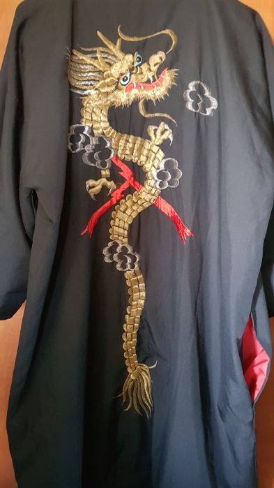 Capotel fin voal cu dantelă si kimono japonez f frumos