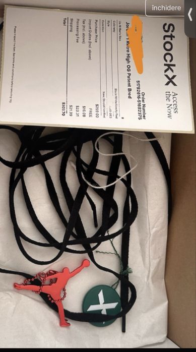 Vand Jordan 1 Patent Bred Originali!