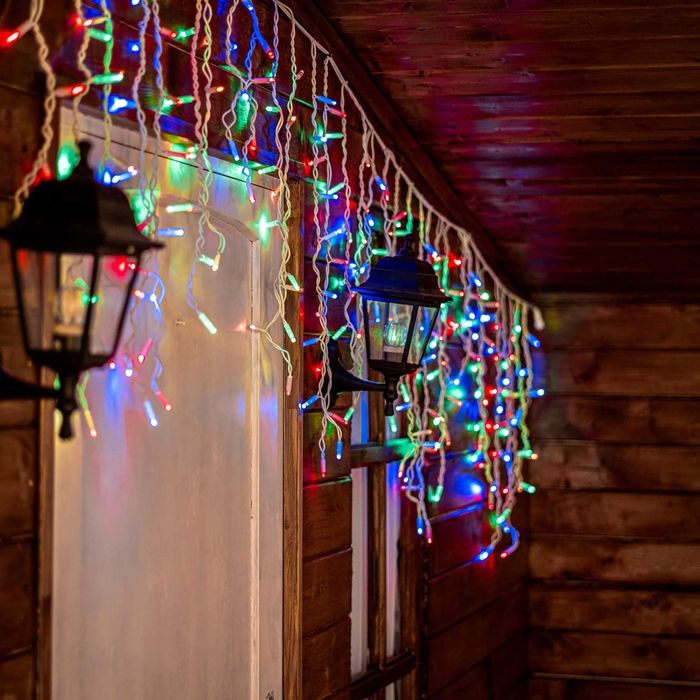 Професионални външни коледни лампички 3м х 30-50 студено бяла  с флаш