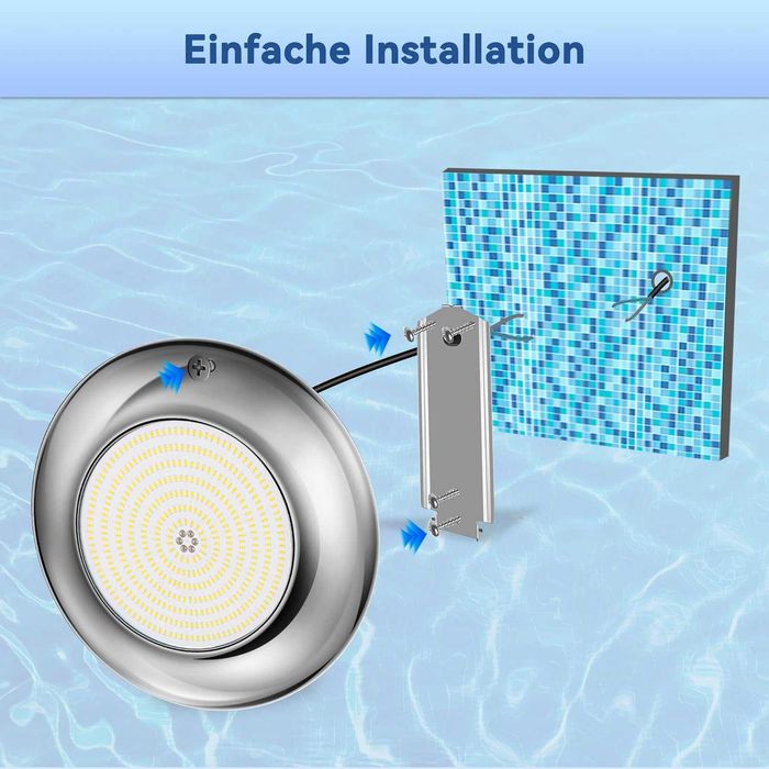 НОВ! Ултратънък LED прожектор за басейн 35W – 3500 lm, неръждаема