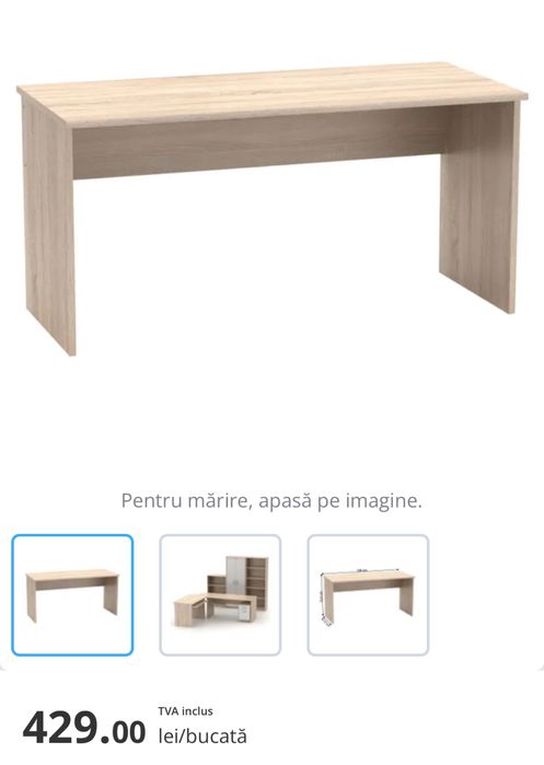 Vand birou pal stejar 150x68x73