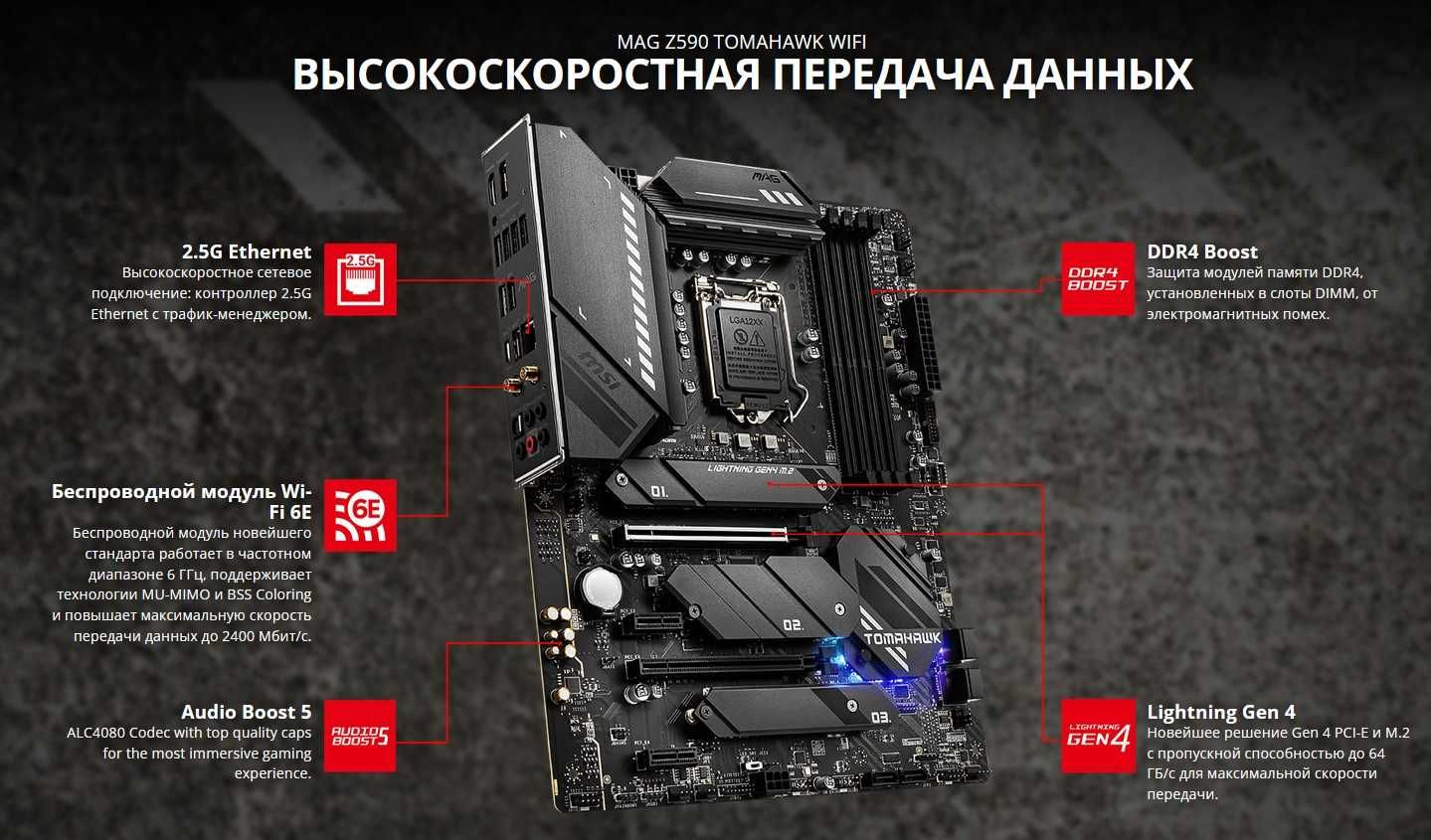 Новая Материнская плата MSI MAG Z590 tomahawk + WIFI