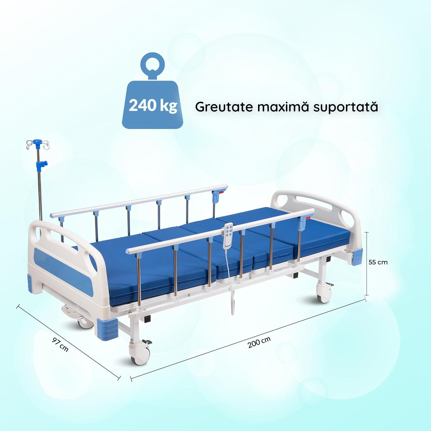 Inchiriere pat medical electric de spital cu saltea inclusă pt bolnavi