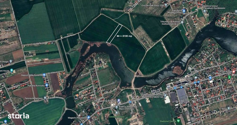 Teren INTRAVILAN de 8100 mp, cu deschidere către Lacul Balotești