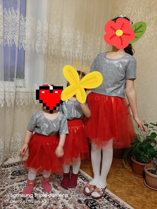 Нарядный юбка и топик для 4- девочек