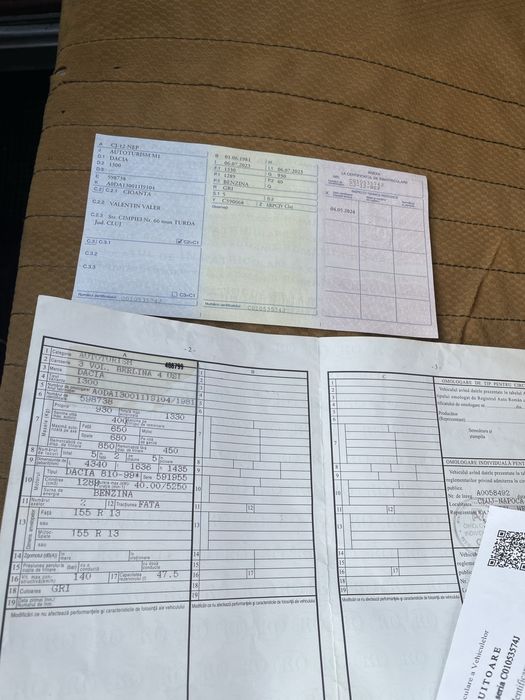 Dacia 1300 carte/talon