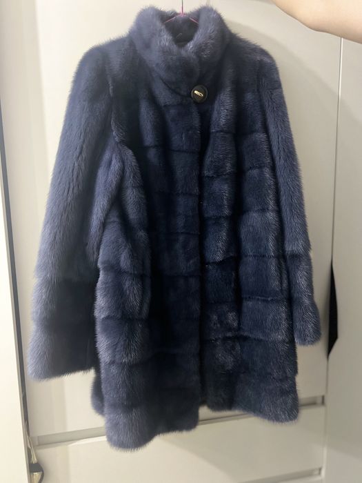 Норковая шуба графит