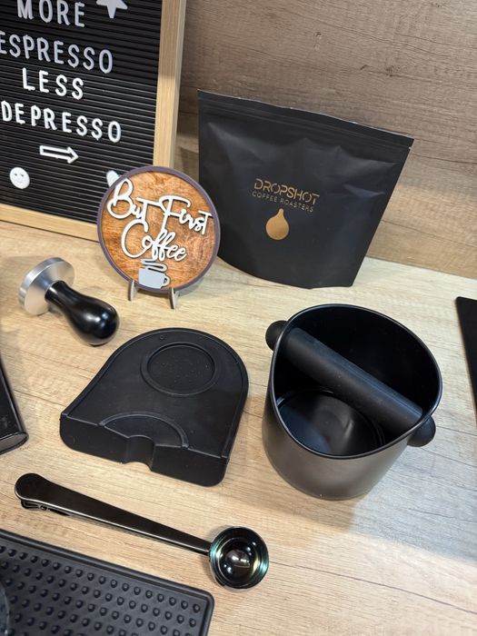 Accesorii espressor cafea specialitate tamper cana ceramica cutie zat