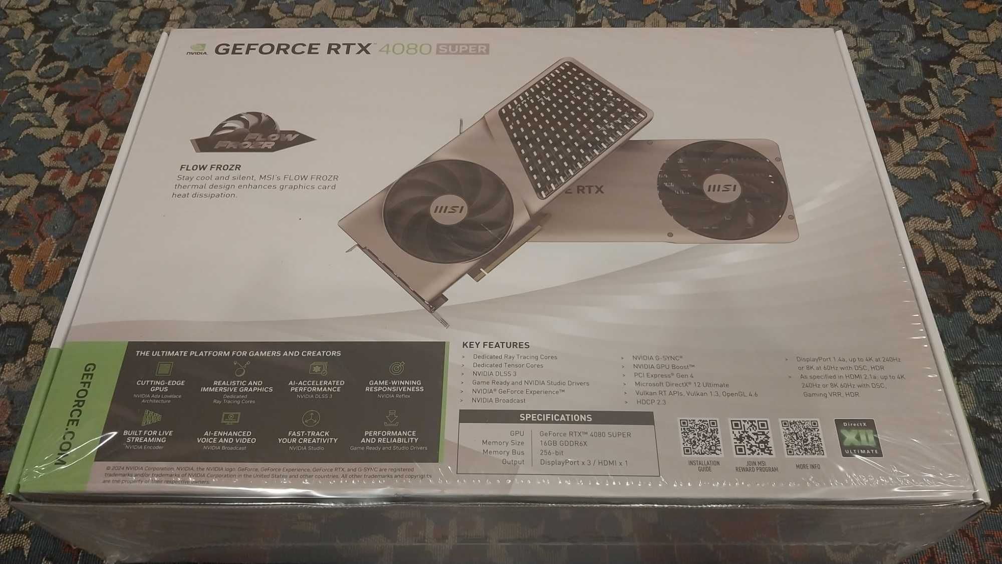 Новая Видеокарта MSI GeForce RTX 4080 SUPER EXPERT 16G. New FROM USA.
