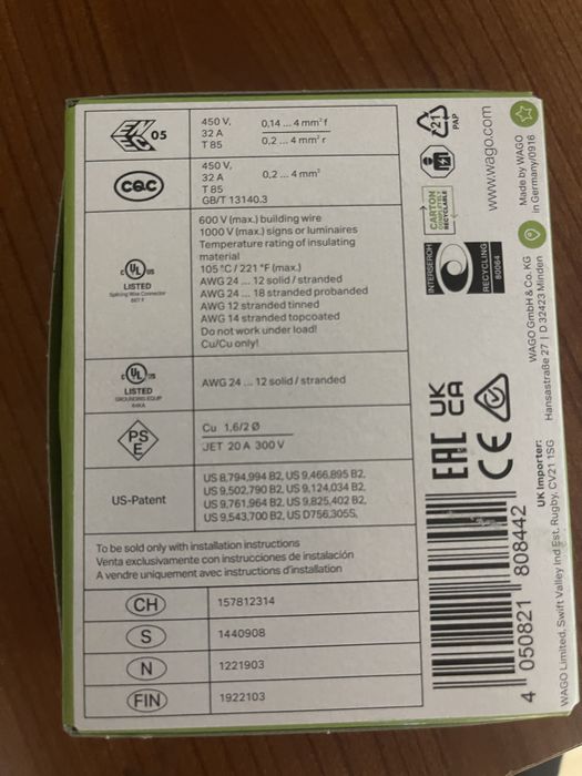 Set 50 x3 cleme (conectori)wago mmp 3 fire ,32A