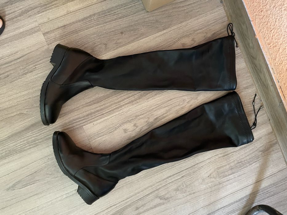 Дамски дълги ботуши за слабо краче