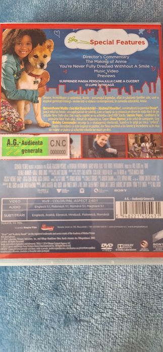 Vând film pe dvd-ANNIE dublat în română
