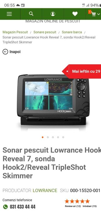 Vând sonar pescuit Lowrance
