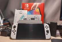 Nintendo Switch OLED White – stare impecabilă + card 128GB + accesorii