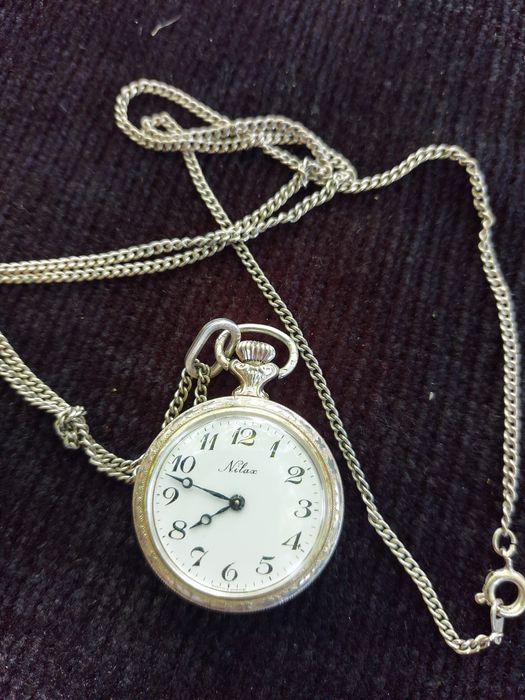 21 Ceas buzunar Nilax swiss made,17 rubine,28 mm,lanț original