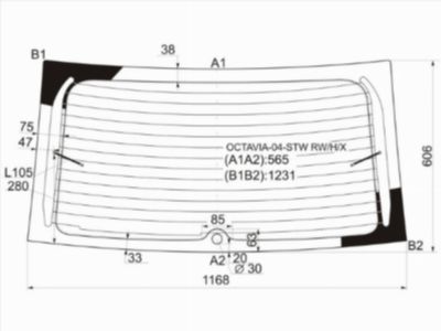 Стекло заднее с обогревом SKODA OCTAVIA II 5D WGN 04-13 Skoda Octavia