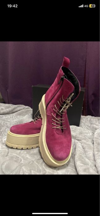 Ghete din piele cu platforma