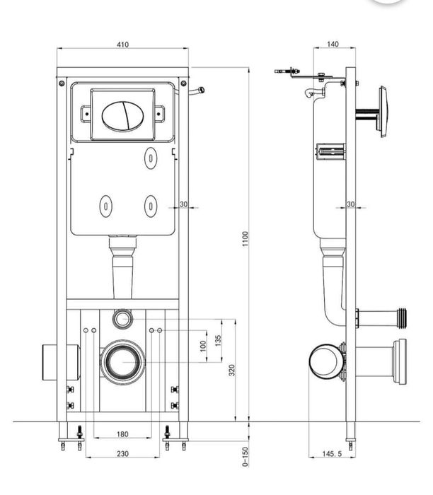 Rezervor WC înalt încastrat