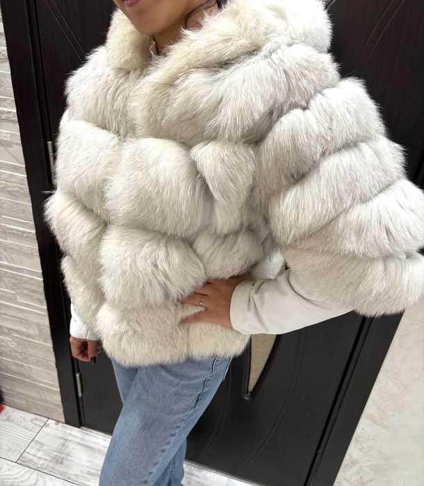 Палто от естествен косъм (лисица) и естествена кожа – 3 в 1